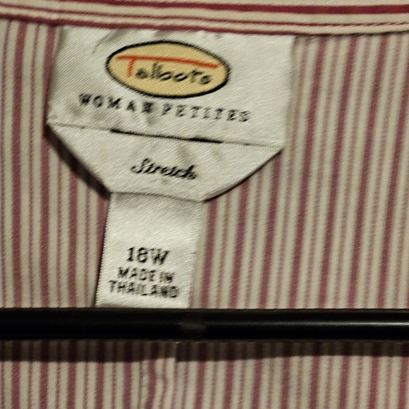Talbots White Shirt with Red Pinstripes - Picture 2 of 2